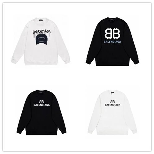 Balenciaga White and Black Long Sleeve Sweatshirts