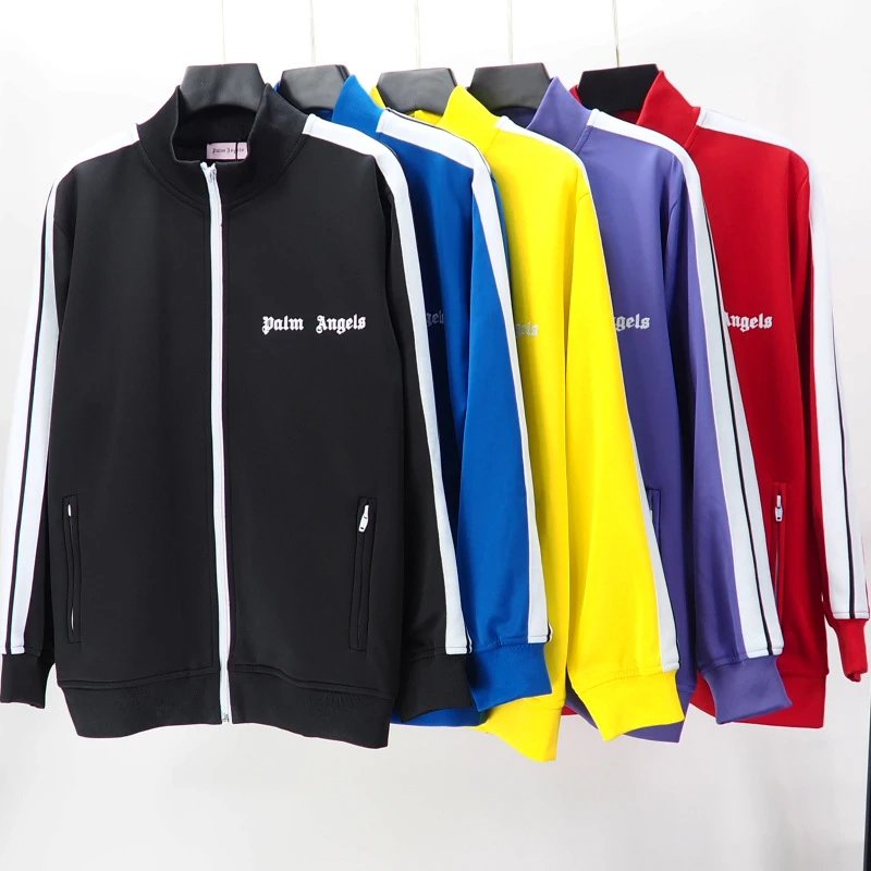 Palm Angels Black Zip-Up Track Jacket