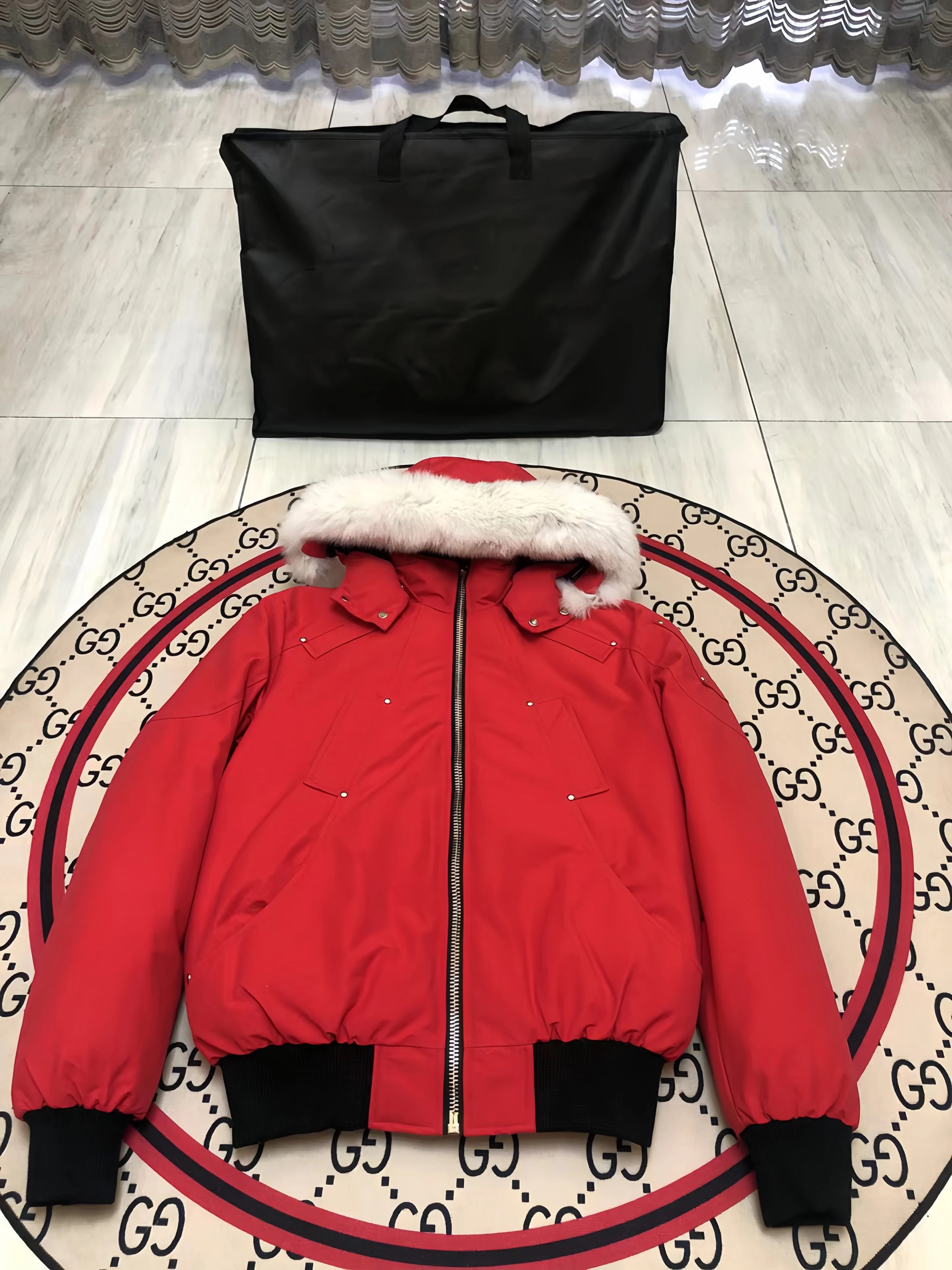 Red Color with White Fur