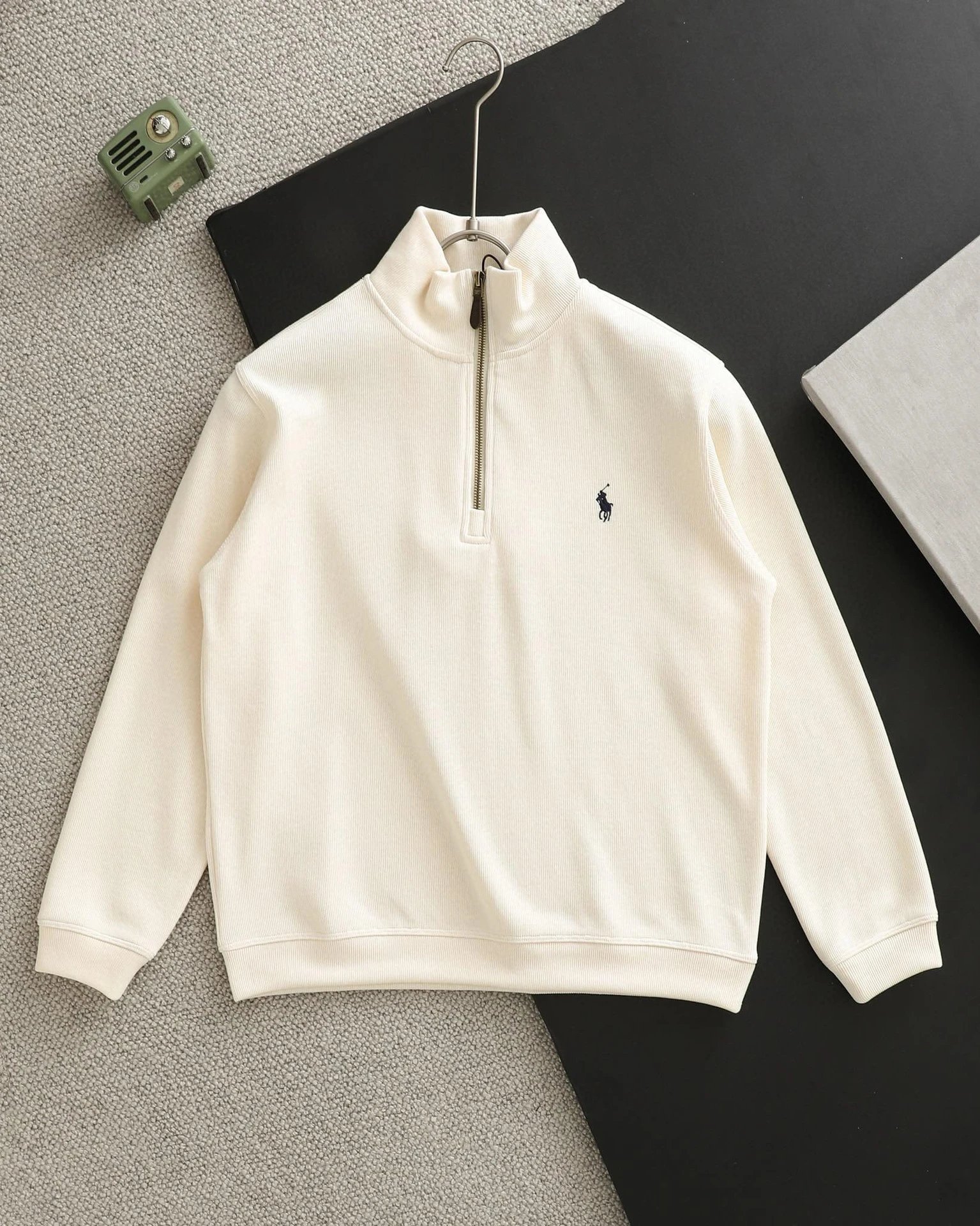 Polo Sport Half-Zip Ribbed Sweater Gray - 22