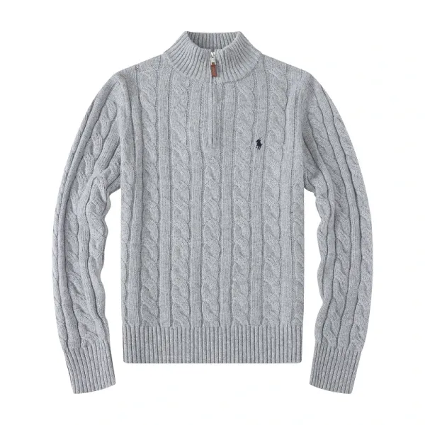 Ralph Lauren Cable Knit Quarter-Zip Sweater Beige - 15