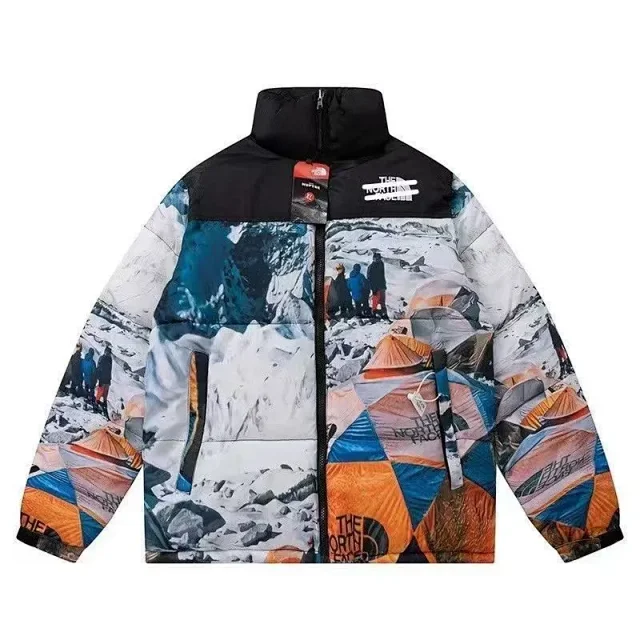 The North Face Down Jackets 700-fill color-block puffer jacket product detail image 15