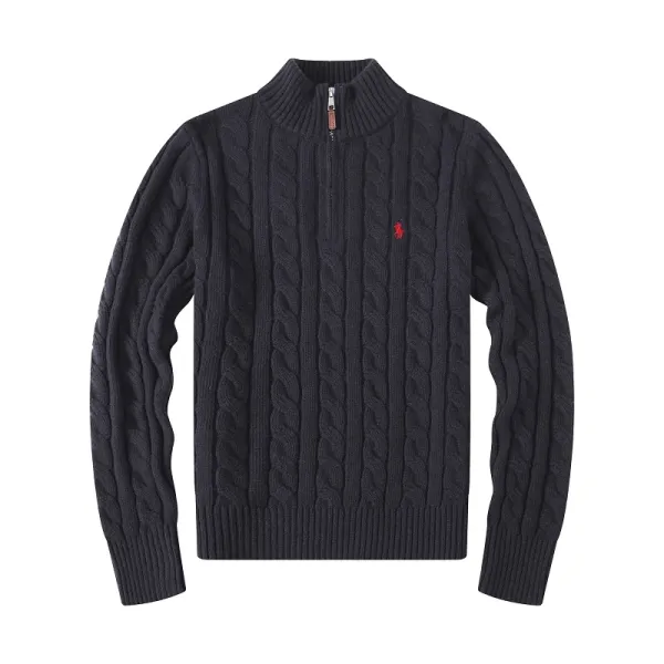 Ralph Lauren Cable Knit Quarter-Zip Sweater Beige - 16