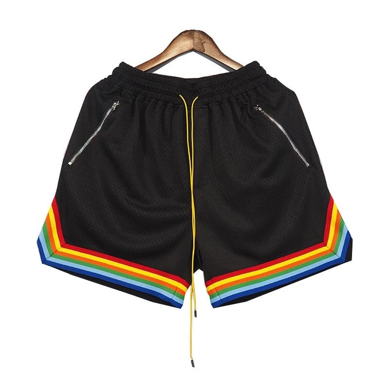Off-White Rainbow Trim Mesh Shorts Black - 16