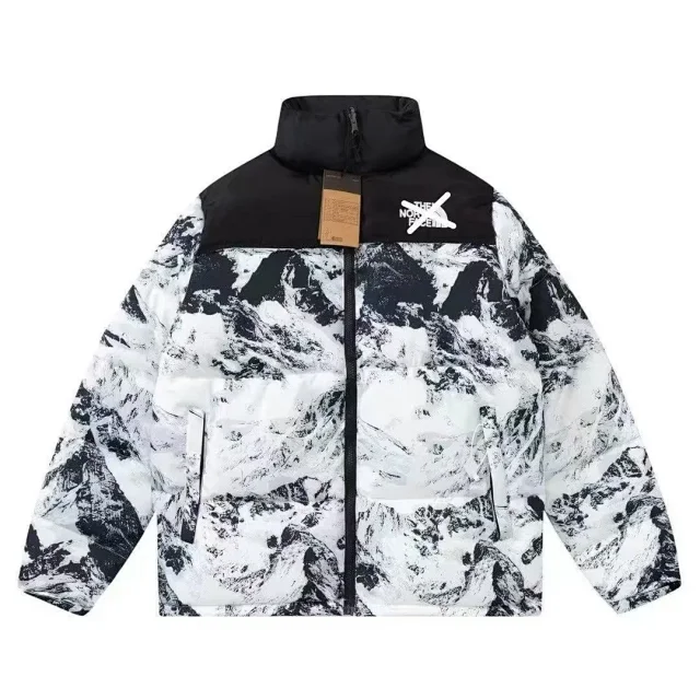 The North Face Down Jackets 700-fill color-block puffer jacket product detail image 14