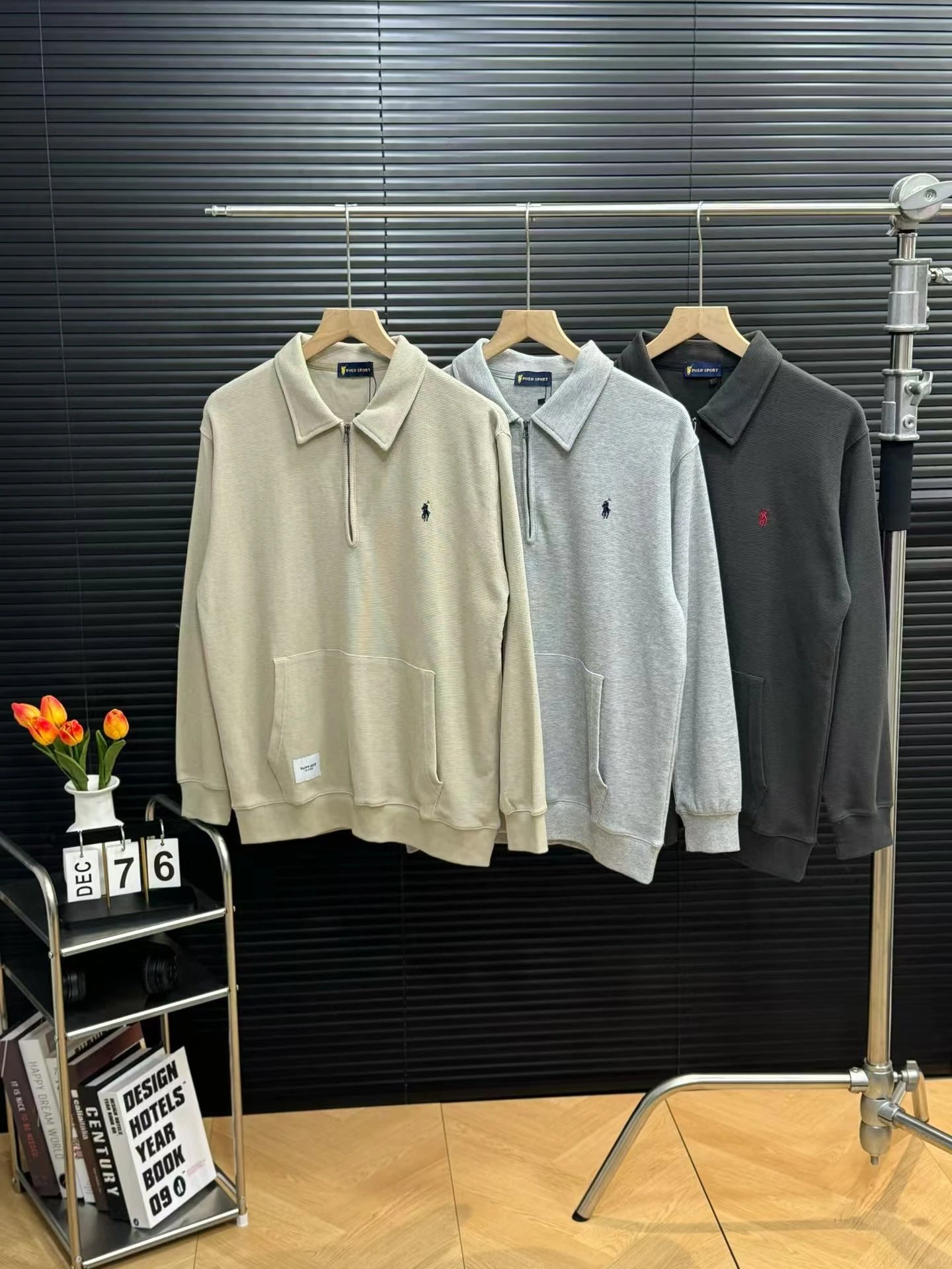 Polo Sport Half-Zip Ribbed Sweater Gray - 18