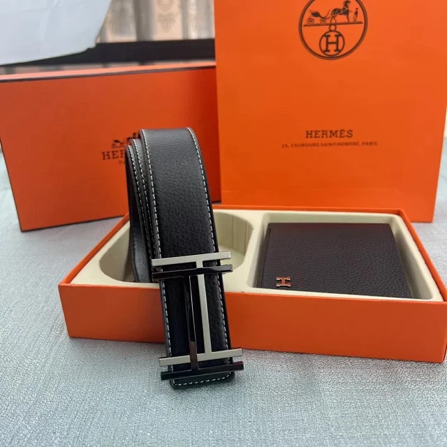 Hermès Belts Leather belt with H buckle product detail image 7