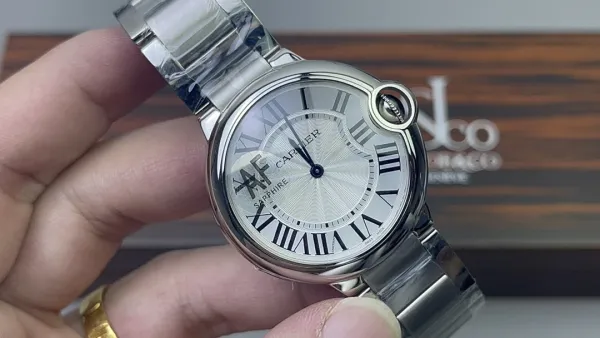 Cartier Ballon Bleu Silver Dial Stainless Steel Watch Watches - 1