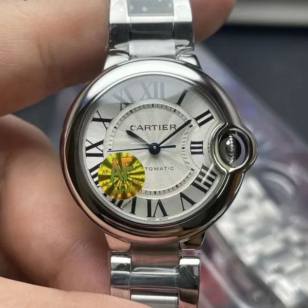 Cartier Ballon Bleu Automatic Silver Dial Steel Watch Watches - 1