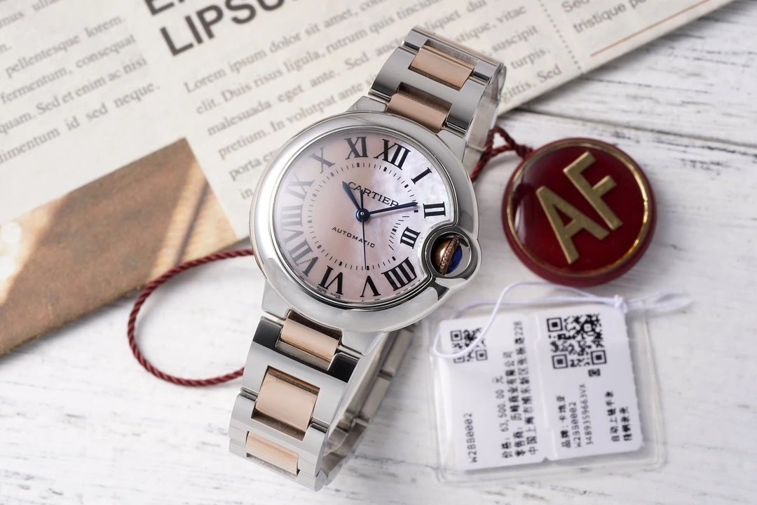 Cartier Ballon Bleu Automatic Silver Dial Two-Tone Steel and Gold Watch Watches - 12