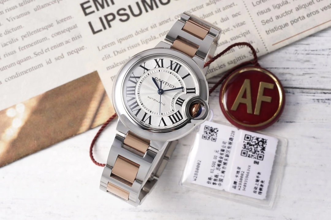 Cartier Ballon Bleu Automatic Silver Dial Two-Tone Steel and Gold Watch Watches - 13