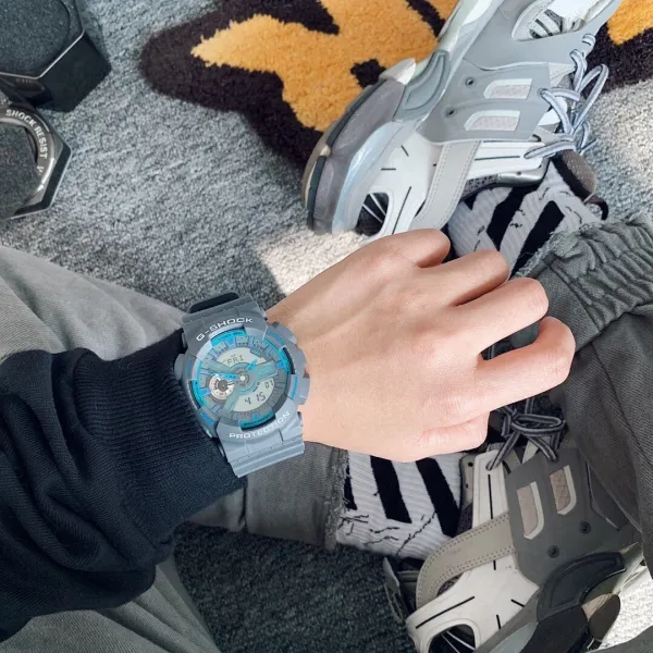 Casio G-Shock GA-110FC-8A Gray Blue Analog-Digital Watch Watches - 1