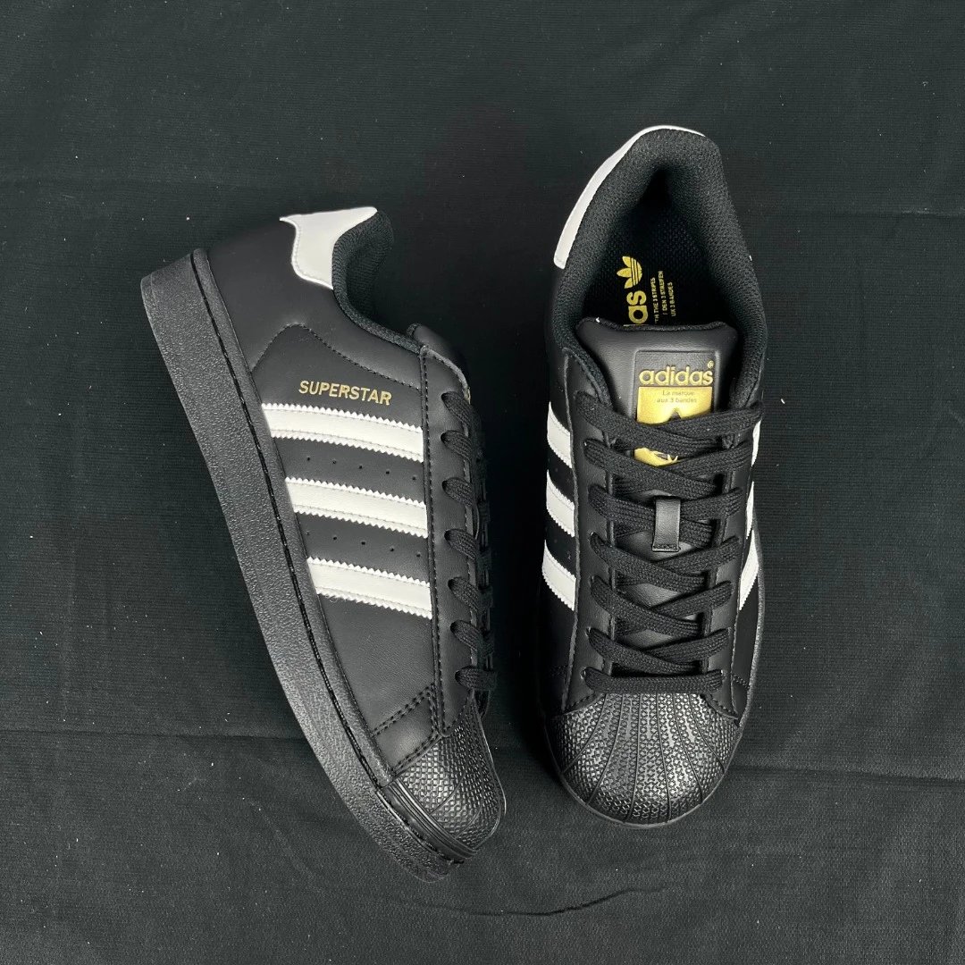 [dt shell toe four-color advantage drop shipping] ad originals superstar classic shell toe casual sneakers black shell and white shell 1