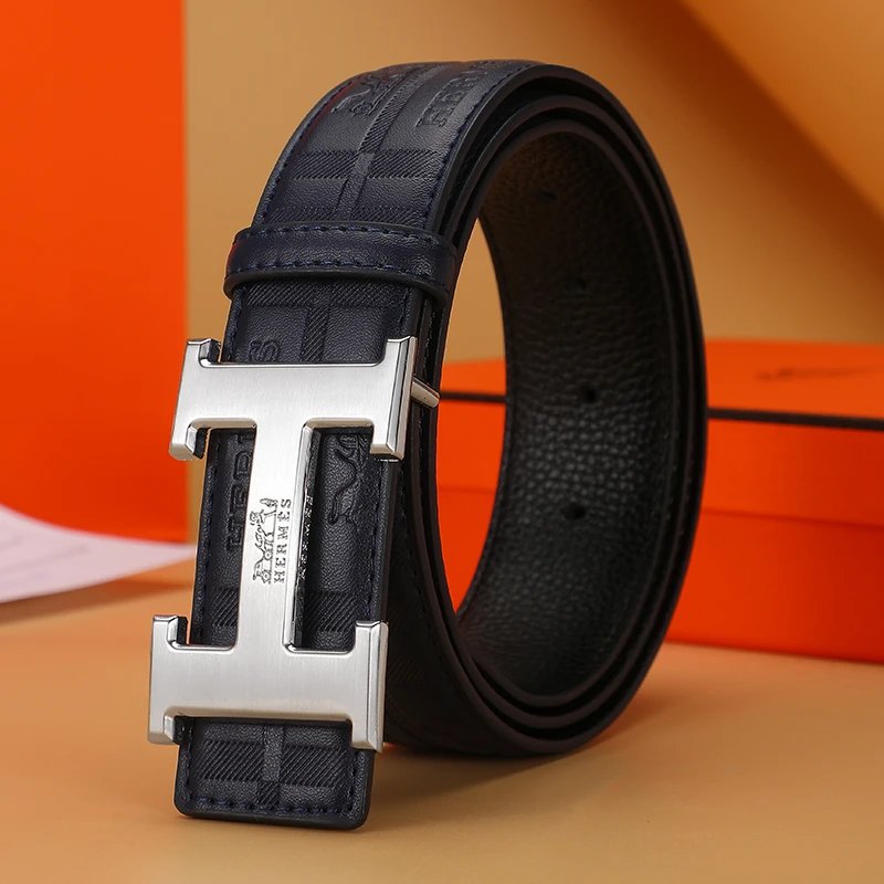 H压纹深蓝色银扣