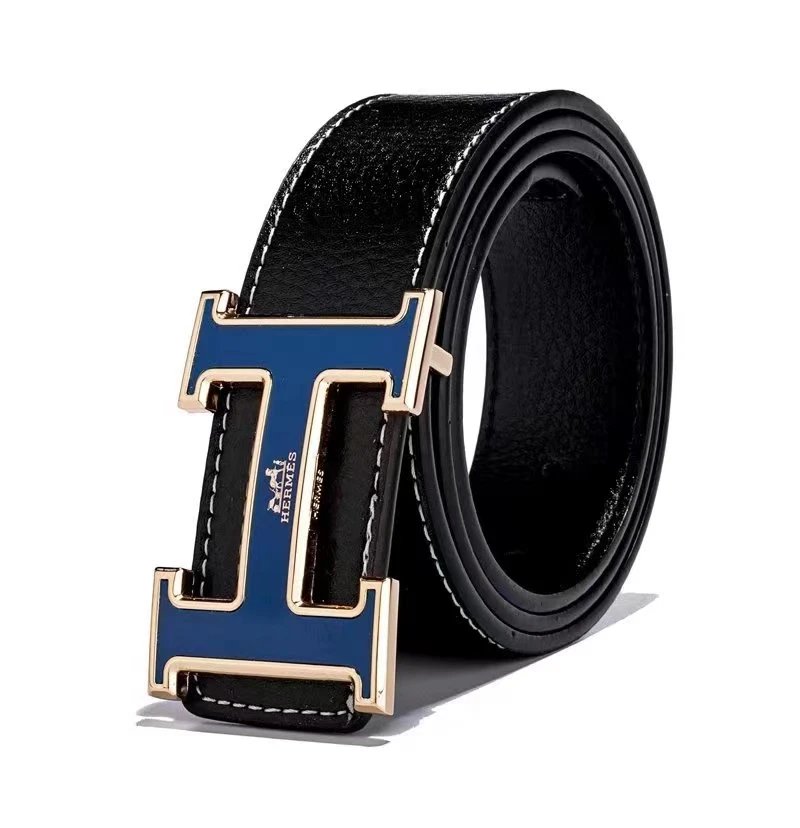 H荔枝纹黑带蓝扣