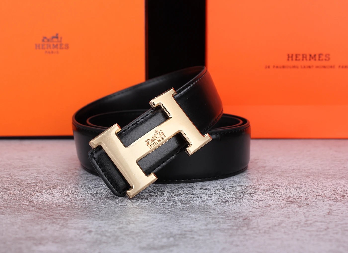 H Black with Gold Buckle