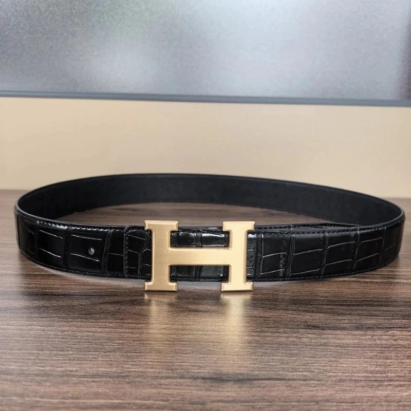 H肚皮纹黑色金扣