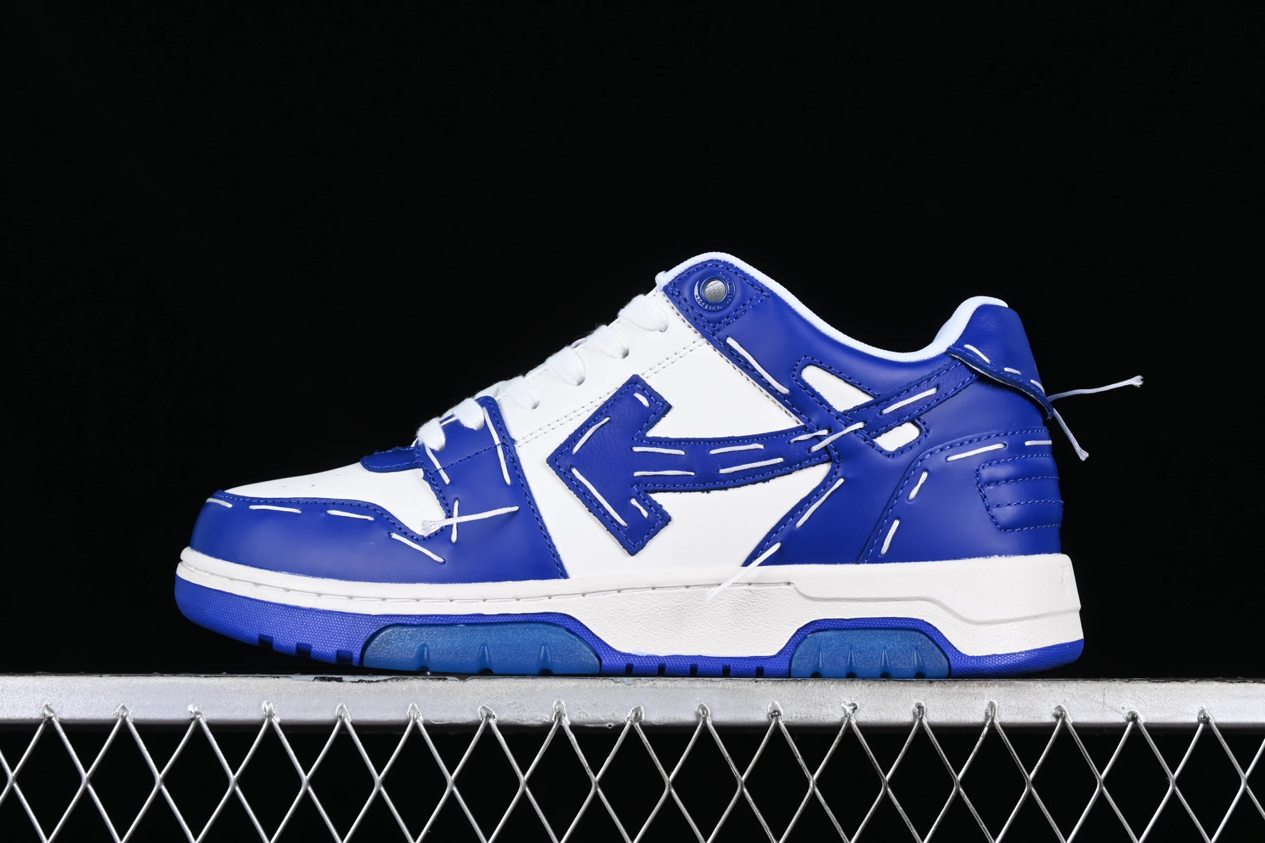 Stitching blue and white