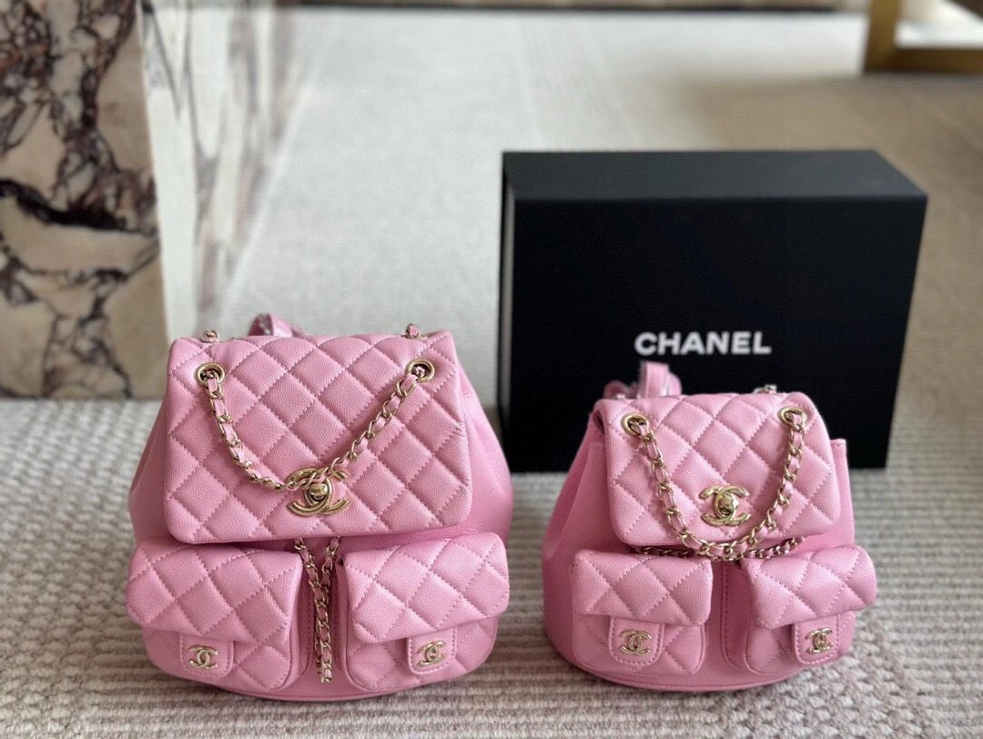 Chanel Mini Backpack Pink Quilted Lambskin with Gold Hardware