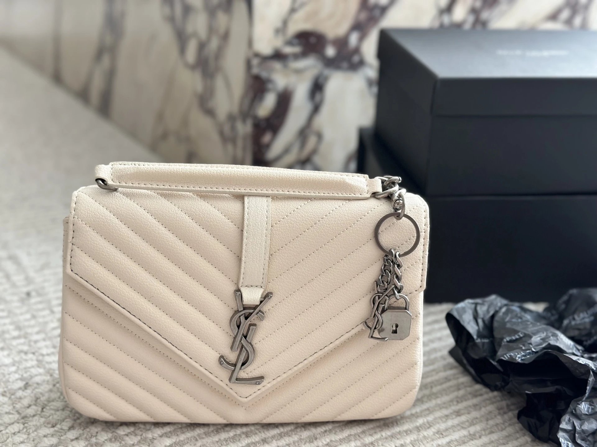 Saint Laurent Shoulder Bags Cassandre Logo Bag — 24