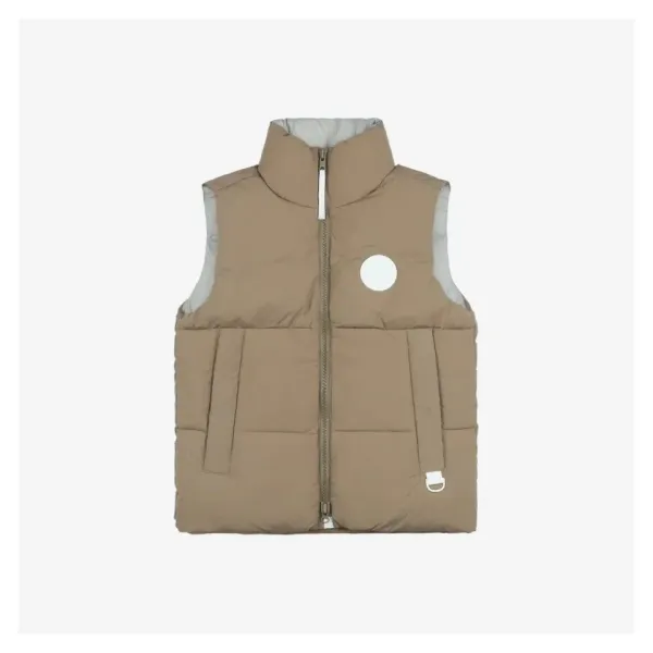 Off-White Circular Logo Puffer Vest Beige - 1