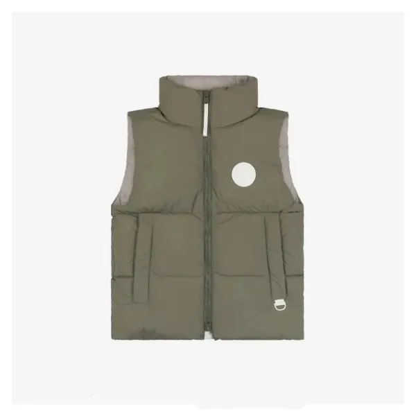 Design Puffer Vest Olive Green Vest - 1
