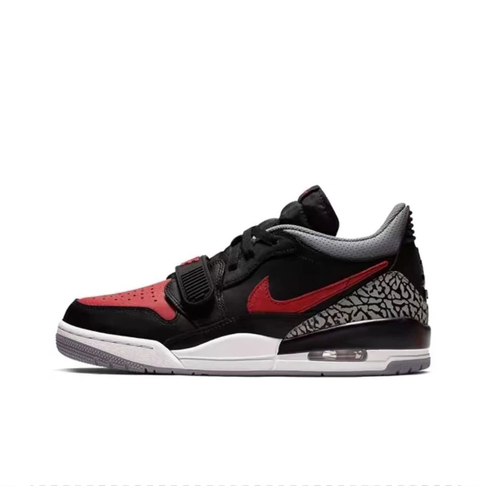 Air Jordan 312 Bred Black Red Low-Top Basketball Shoe