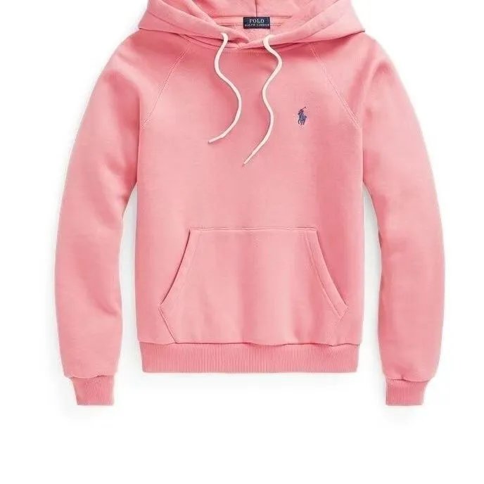 White string pink hooded sweatshirt