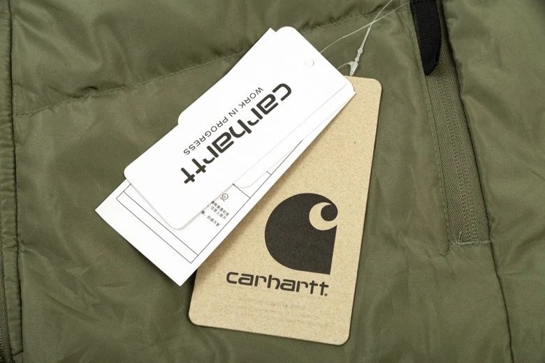 Carhartt WIP Active Jacket White with Brown Corduroy Collar - 14