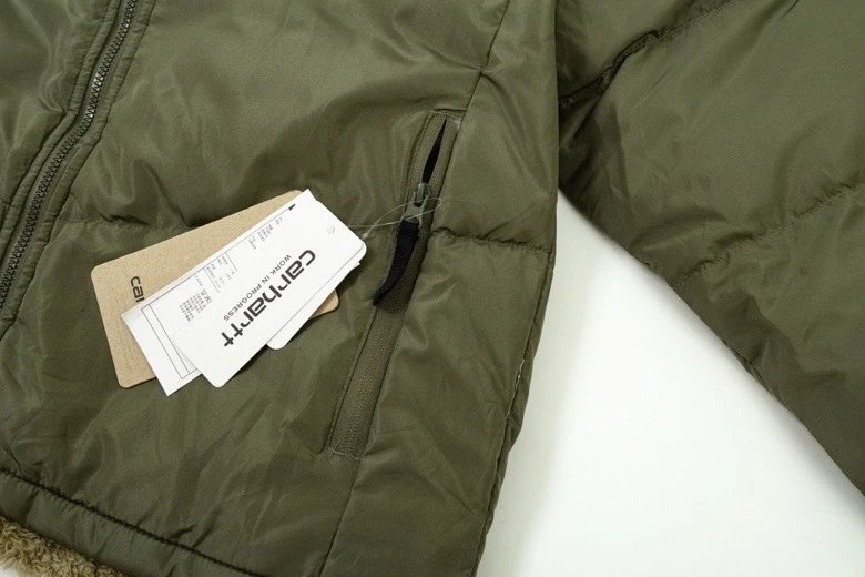 Carhartt WIP Active Jacket White with Brown Corduroy Collar - 15