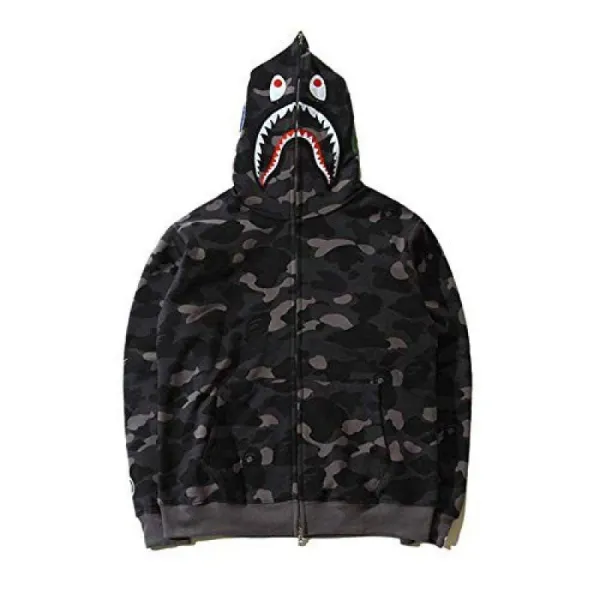 A Bathing Ape Shark Hoodie Red Camo Hoodie - 15