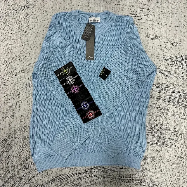 Stone Island Knitwear Crewneck knit sweater with compass sleeve badge product detail image 12