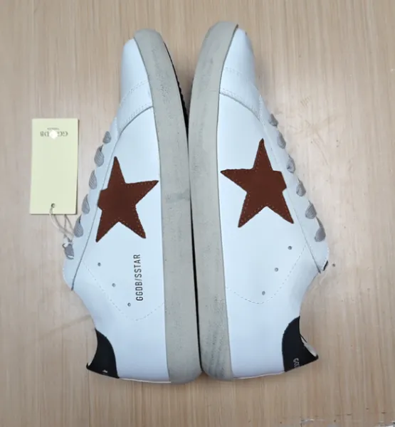 Golden Goose Deluxe Brand Superstar White Brown Star Sneakers - 1
