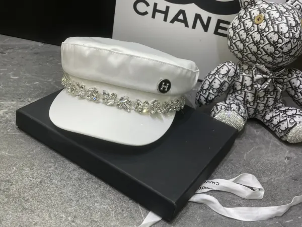 Chanel Embellished Sailor Hat White Accessories - 1