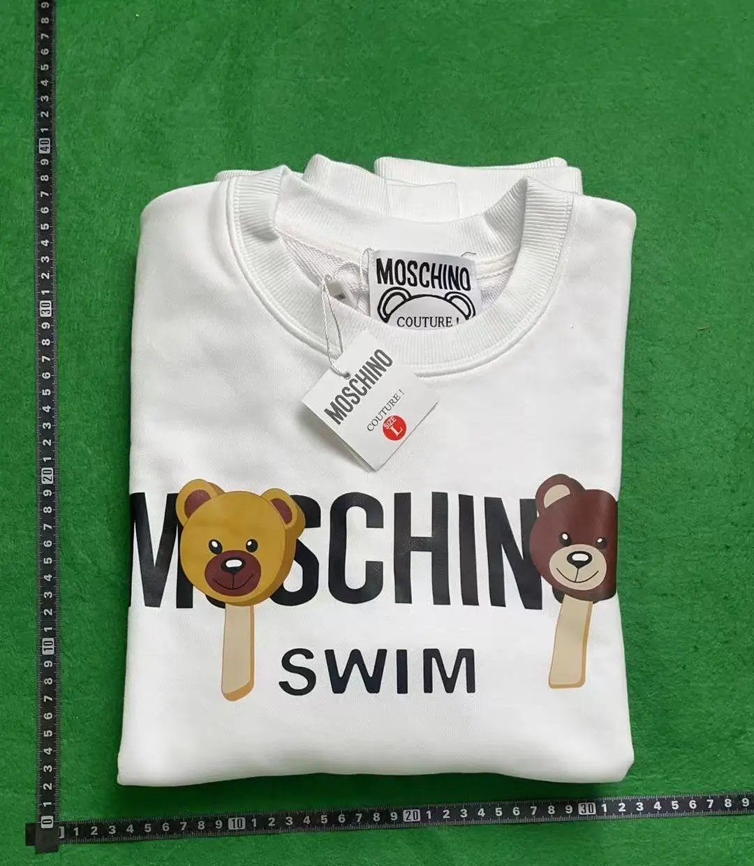 Moschino Couture Bear Popsicle Logo Sweatshirt White Hoodie
