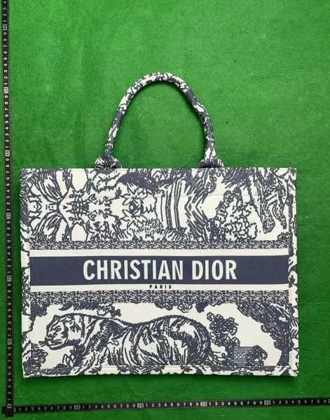 Dior Book Tote Toile de Jouy Navy Blue and White Handbag Tote Bag - 1