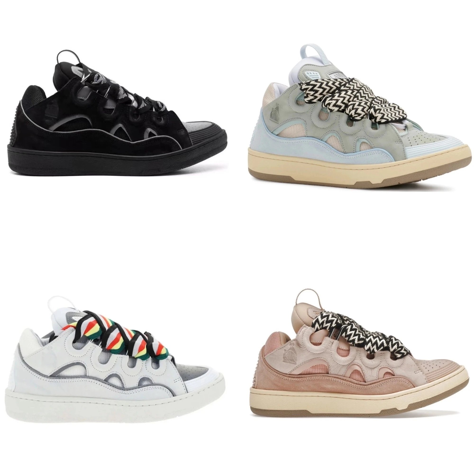 Lanvin Curb Leather Sneakers