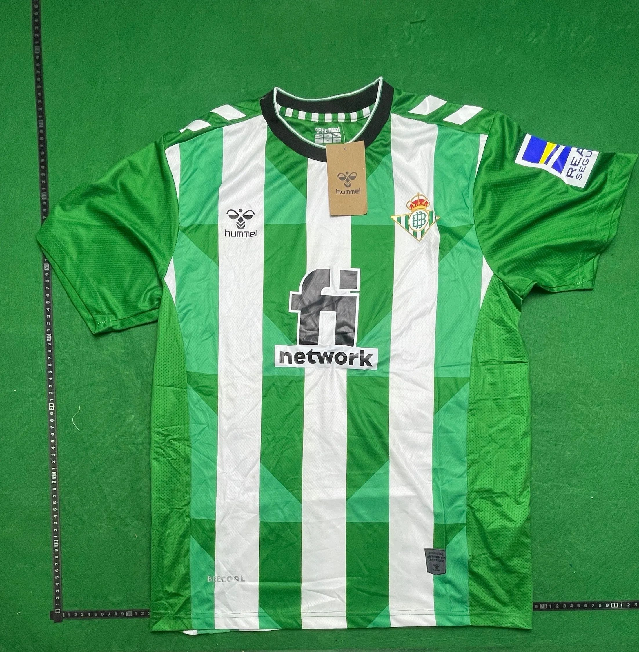 Hummel Real Betis 2021-22 Home Jersey Green and White Stripes