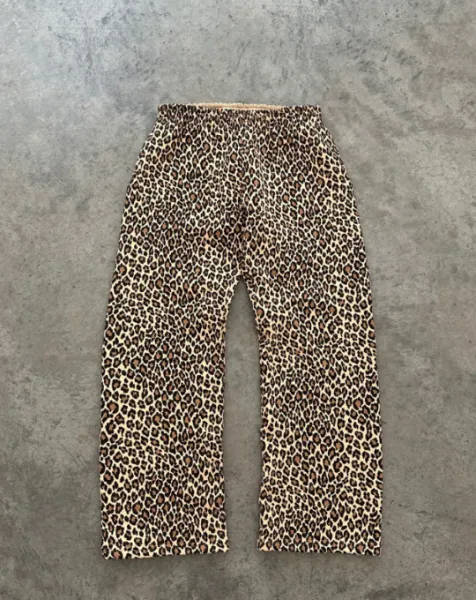 Leopard Print Wide-Leg Pants - 1
