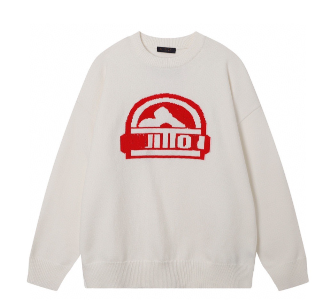 Jacquard Letter Crew Neck Sweater