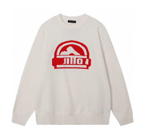 Jacquard Letter Crew Neck Sweater