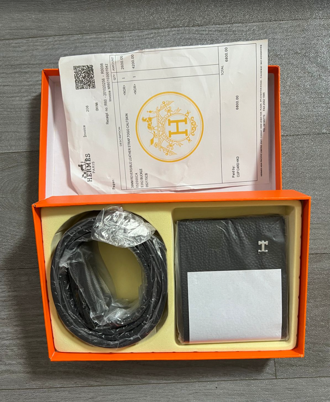 Hermès Reversible Leather Strap Togo Calfskin Belt