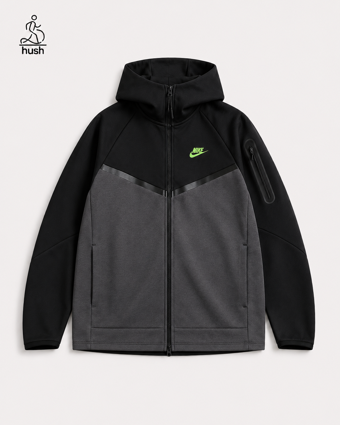 Black gray green top