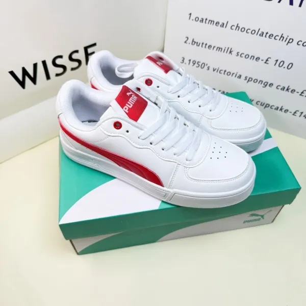 Puma Court Rider White Red Sneakers - 1