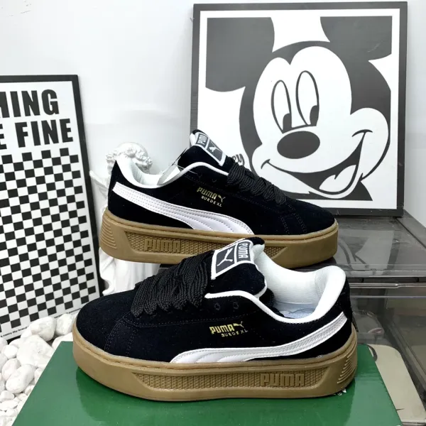 Puma Suede XL Black White Gum Sneakers - 1