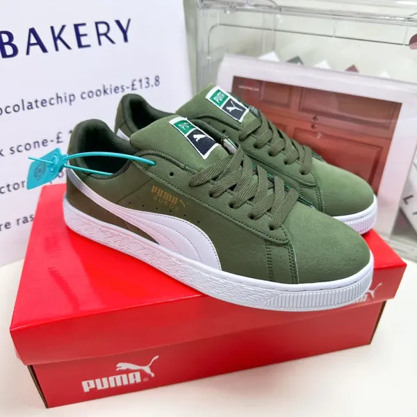Puma Suede Classic Olive Green Suede Sneakers - 1