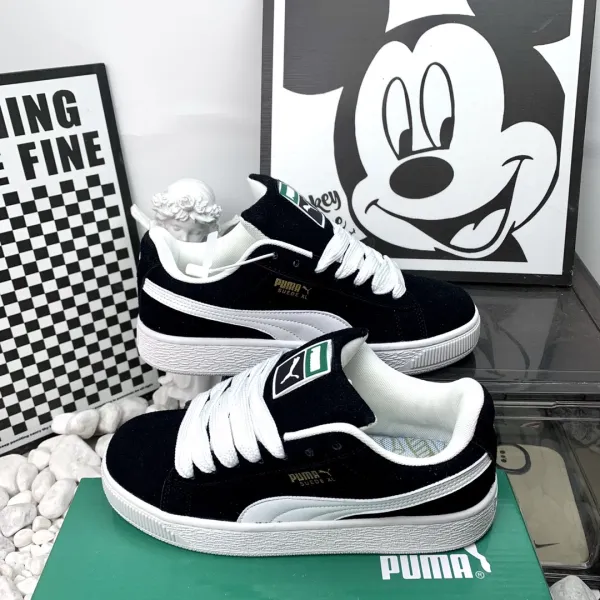 Puma Suede XL Black White Green Sneakers - 1