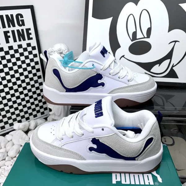 Puma Court Rider 2 White Navy Suede Sneakers - 1