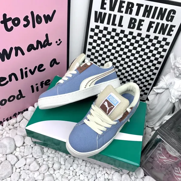 Puma Suede Classic Zip Light Blue Beige Sneakers - 1