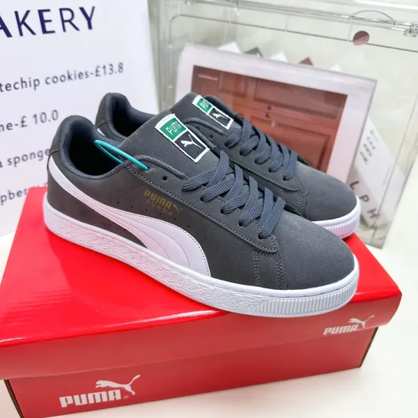 Puma Suede Classic Gray White Sneakers - 1